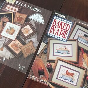 Cross Stitch Pattern Lot of 2 Homespun Elegance Baked In A Pie Leisure Arts
